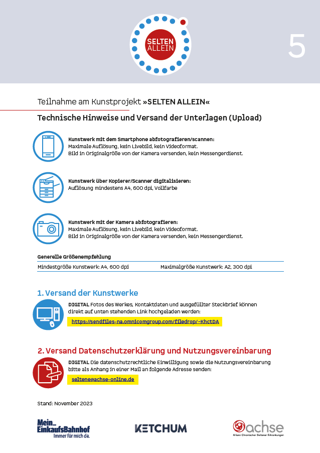 Hinweise zum Versand der Unterlagen